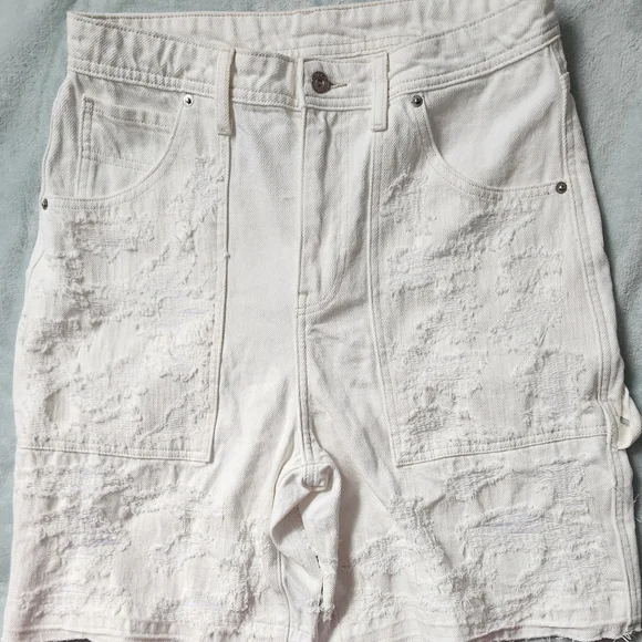 Nwot Textured Rip Cargo Style White Shorts - Picture 8 of 8